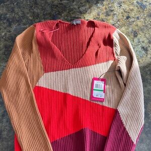 Vince Camuto Multicolor V-Neck Sweater